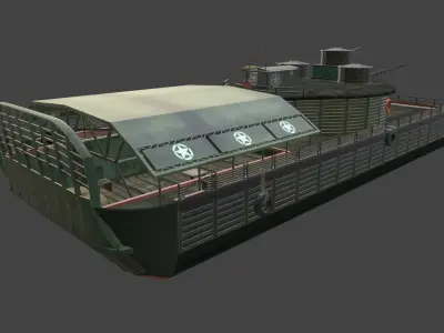 Vietnam troop carrier warship ATC TROOP CARRIER Low-poly 3D model