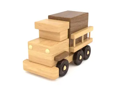 Wooden toy truck 34 3D model