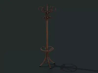 Wooden Coat Rack  3D model