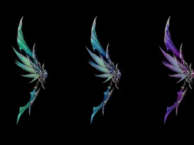 Elven Bow Low-poly 3D model