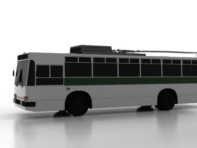Trolleybus Kiyv-11U Low Low-poly 3D model