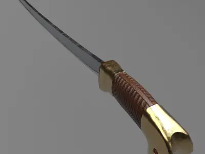 Russian Cossack Shashqua Saber Free low-poly 3D model
