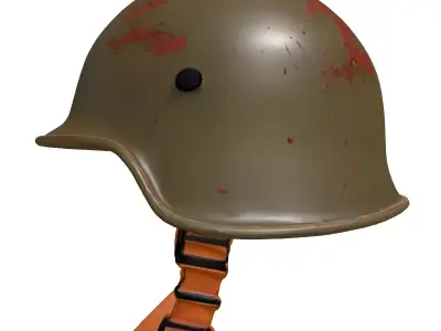Worn Military Helmet PBR Game Ready Low-poly 3D model