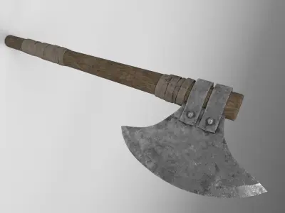 Medieval battle axe 2 Low-poly 3D model