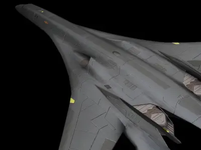 H-10 Sanwuzu Chinese Concept Strike Bomber Low-poly 3D model