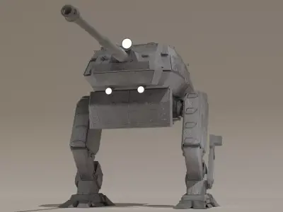 Destroyer Mech Walker with RIG and LOWPOLY Default Camo Low-poly 3D model