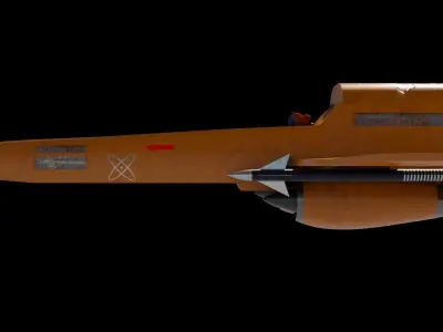 Spaceship 3D model fighter jet Low-poly 3D model