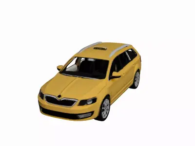 Skoda Octavia Taxi Sedan City Transport Vehicle Model 3D model