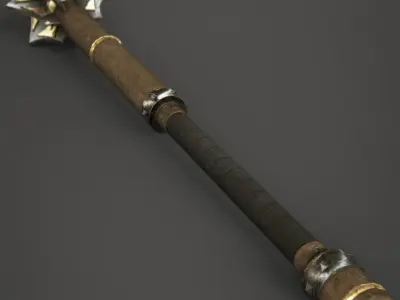 Wood Mace Low-poly 3D model purchase