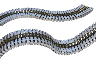 Ammo Feed Chute with Ammo Belt Low-poly 3D model