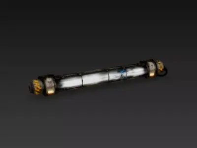 Sci-Fi Industrial Neon Tube Light- Broken Spark Version - PBR Low-poly 3D model