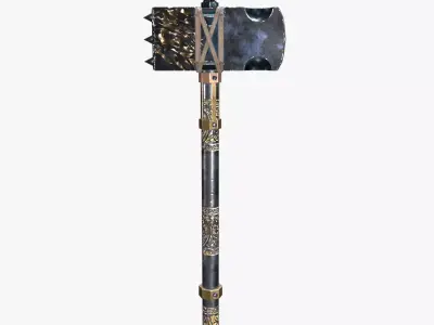 Fantasy War Hammer V02 Low-poly 3D model
