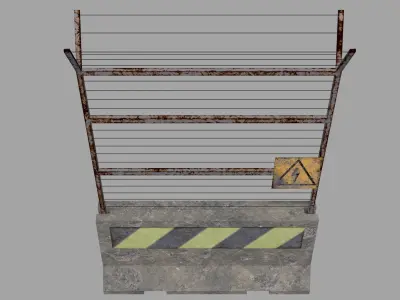 Concrete Barrier Low-poly 3D model purchase