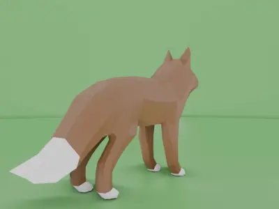 Low Poly Fox Low-poly 3D model