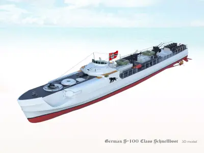 German S-100 Class Schnellboot 3D model