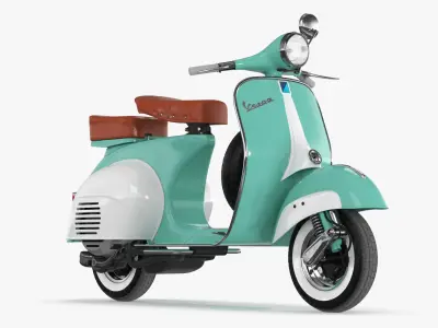 Vintage Vespa 125 Scooter Green 3D model