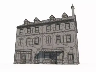 18th century architecture urban buildings 3D model