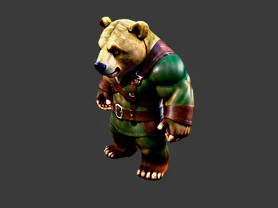 Bear Man Low-poly 3D model