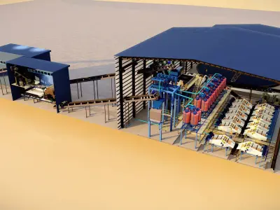Processing plant coal washing 3D Model 3D model