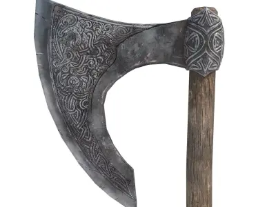 Viking Axe Low-poly 3D model 30
