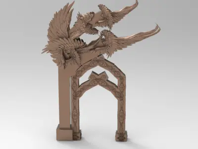 Steampunk Angel arch 1 3D model