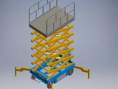 hydraulic scissors lift 3d model 3D model