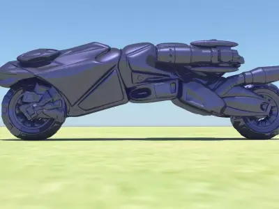 MotorCycle A on grassy field 3D model
