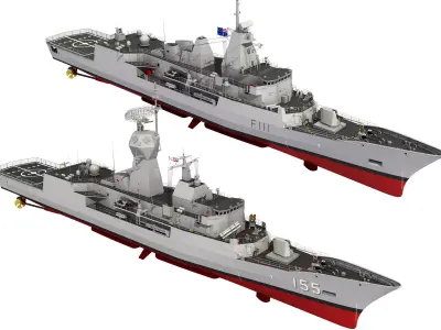 AUSTRALIAN AND NEW ZEALAND MEKO CLASS FRIGATE 3D model