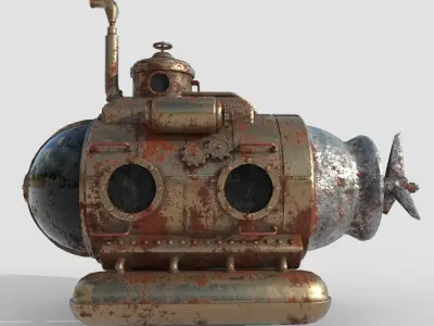 Steampunk Submarine 3D model by kayrox120