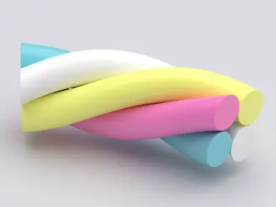 marshmallows twists 01 3D model