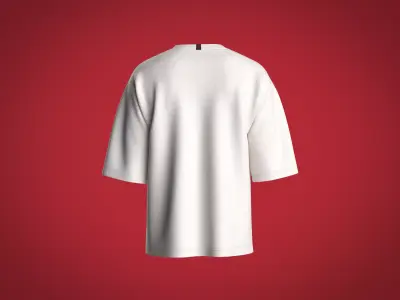 Mens basic oversized t-shirt with train graphic 3D model