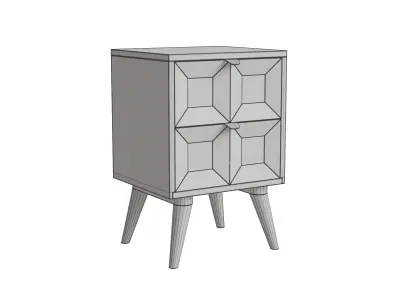 Mango Quad Nightstand Low-poly 3D model