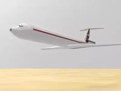 Fictional Twin Rear Engine Jetliner DC-9-80 Inspired series 3D model