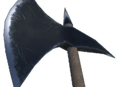 Battle axe Low-poly 3D model 39