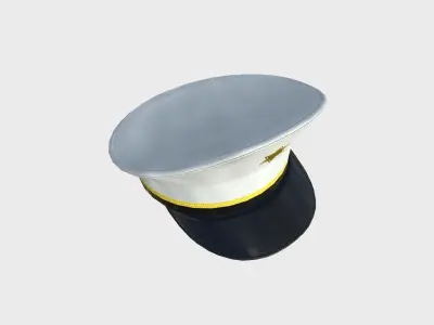 Police Cap 05 White - Military Character Design Fashion Low-poly 3D model