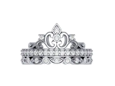 Crown Ring 3D print model