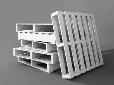 Low poly wood pallet for games and VR Low-poly 3D model