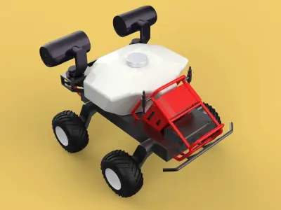 VEHICLE SPRAYER AUTONOMOUS UNMANNED ROBOT TRACTOR GROUND FIELD 3D model