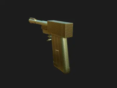 Golden Weapon Gold Pistol Low-poly 3D model
