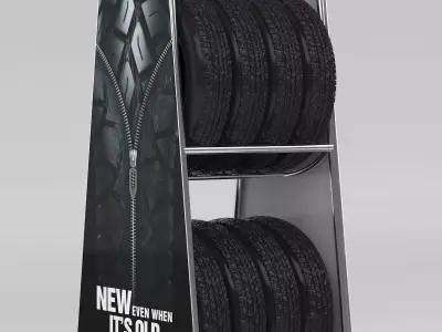 2 Wheler Tyre Stand  3D model