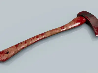 Axe - Blood and Clean  Low-poly 3D model