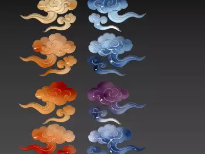 156- Chinese Style Scene - Chinese Decoration Xiangyun Pattern 3D model
