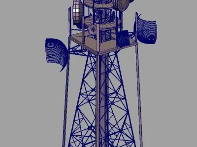 TOWER telecommunication Low-poly 3D model