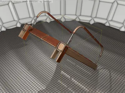 Wood Stairs Construction Element 18 Low-poly 3D model