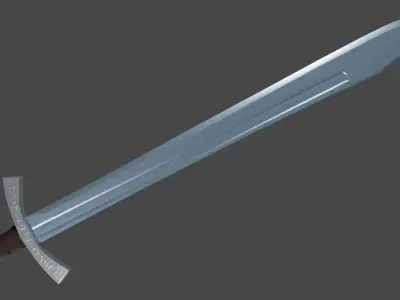 Grossmesser sword with Falchion handle Low-poly 3D model