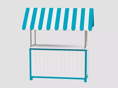 Wooden Food Stand 01 3D model