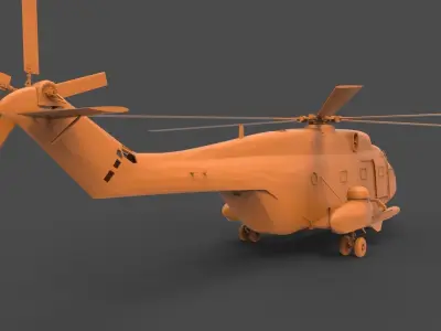 sa321 orange helicopter 3D print model