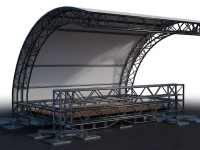 Blender Event Tent with Substance Painter Texture 3D Model 3D model