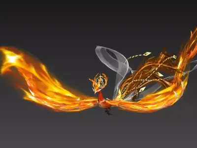 fire Phoenix Low-poly 3D model