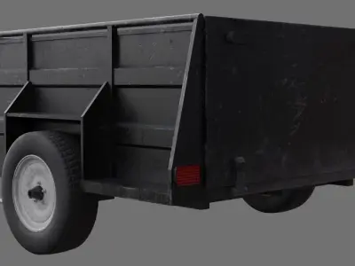 Utility Trailer 1B Low-poly 3D model